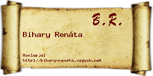 Bihary Renáta névjegykártya